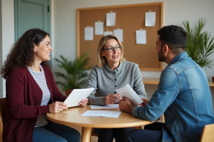 Groupe de parents participant à un atelier communautaire sur les ressources éducatives pour accompagner leurs enfants